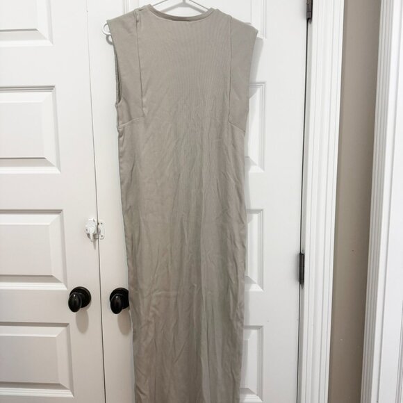 Zara Cream Ribbed Sleeveless Muscle Tank Maxi Dress - Size Small - Picture 4 of 4